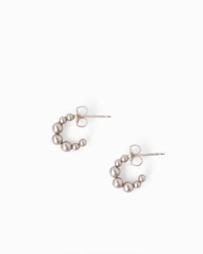 Chan Luu Women's Petite Pearl Holly Hoop Earrings In Platinum In Metallic