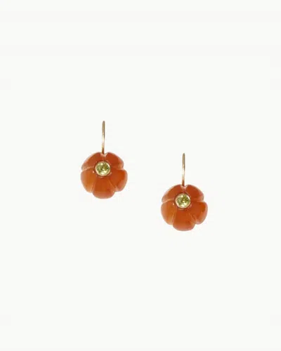 Chan Luu Women's Pumpkin Earrings In Brown Horn Mix In Orange