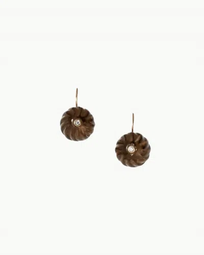 Chan Luu Women's Pumpkin Earrings In Smokey Quartz Mix In Brown
