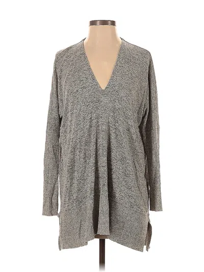 Pre-owned Chance Or Fate Long Sleeve Top Gray V Neck Tops