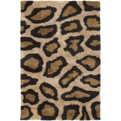 Chandra Ama5602 5'x7'6" Black And Tan Cheetah Area Rug