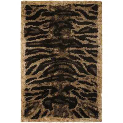 Chandra Ama5603 7'9"x10'6" Black, Tan And Gold Area Rug