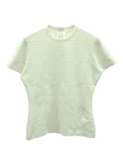 Pre-owned Chanel 00s Short Sleeve Knit Top In Neutral