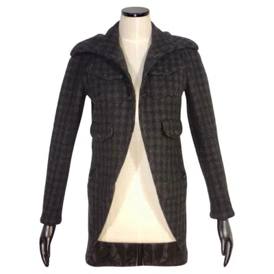 Pre-owned Chanel 08a 2008 Black Grey Tweed Cashmere Tailcoat Jacket In Gray