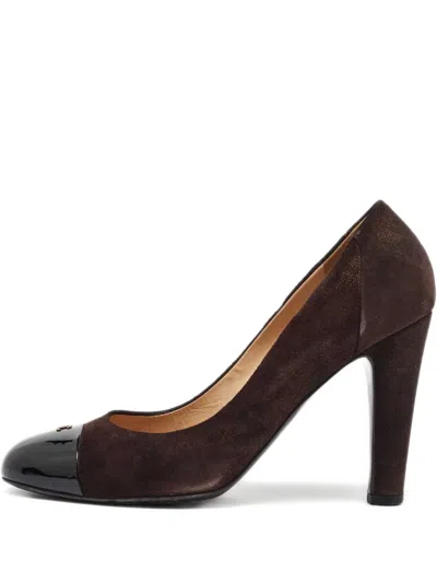 Pre-owned Chanel 100mm Suede Pumps