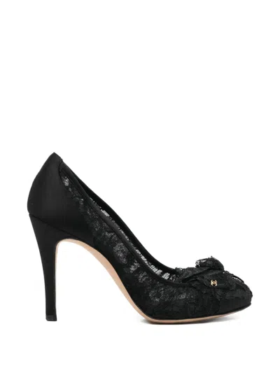 Pre-owned Chanel 105mm Camellia Pumps In Black