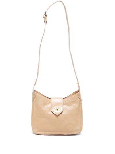 Pre-owned Chanel 1085-1993 Diamond-quilted Shoulder Bag In 中性色