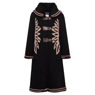 Pre-owned Chanel 10k$ Rare Paris / Dallas Western Myth Cashmere Coat 34 In Black