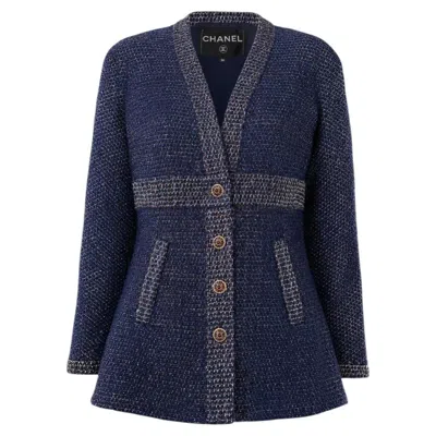 Pre-owned Chanel 11k$ New Paris / Egypt Navy Tweed Jacket 36 Fr In Blue