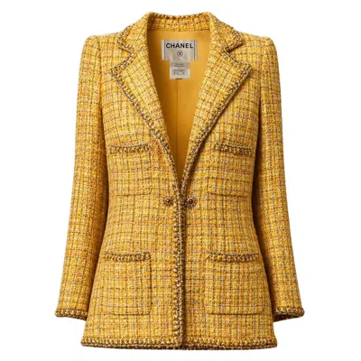Pre-owned Chanel 11k$ Paris / Saint-tropez Marigold Tweed Jacket 36 Fr In Brown