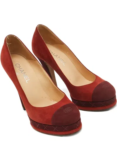 Pre-owned Chanel 120mm Suede Platform Pumps
