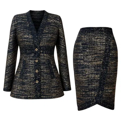 Pre-owned Chanel 12k$ New Paris / Egypt Iconic Black Tweed Suit 34 Fr