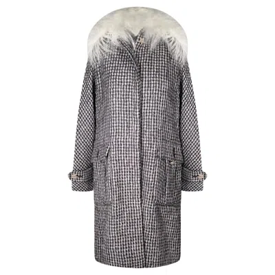 Pre-owned Chanel 12k$ Paris / Dallas Runway Cc Buttons Tweed Coat In Gray