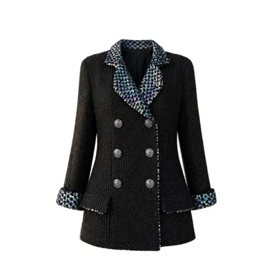 Pre-owned Chanel 12k$ Paris / Shanghai Sequinned Black Tweed Jacket 40 Fr