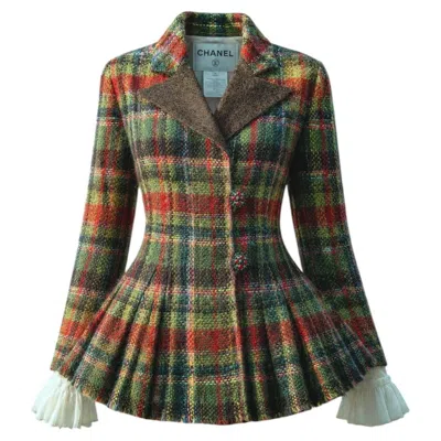 Pre-owned Chanel 12k$ Rare Paris / Edinburgh Runway Tweed Jacket 34 Fr In Brown