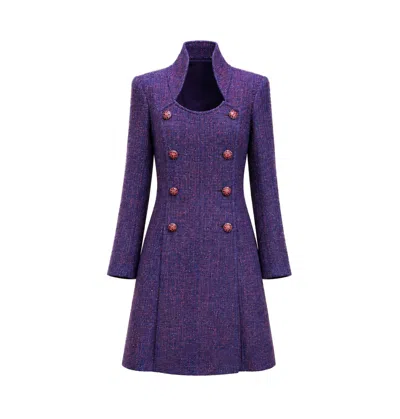 Pre-owned Chanel 13k$ Paris / Bombay Cc Gripoix Buttons Tweed Coat 48 Fr In Purple