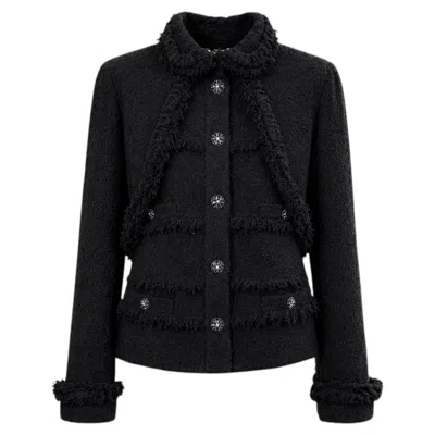 Pre-owned Chanel 13k$ Paris / Monte-carlo Black Tweed Jacket 44 Fr