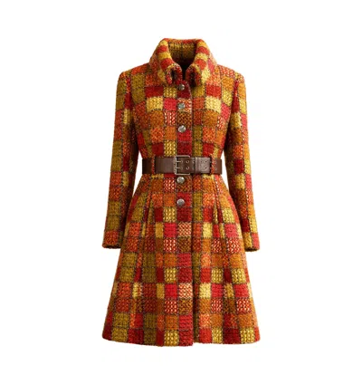 Pre-owned Chanel 14k$ New Paris / Hamburg Runway Tweed Coat With Belt 40 Fr In Brown