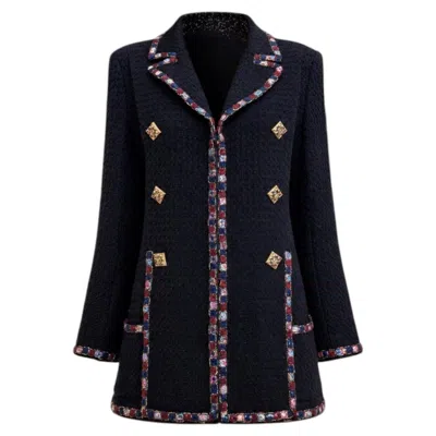 Pre-owned Chanel 14k$ Paris / Byzance Reliquary Black Tweed Jacket 42 Fr