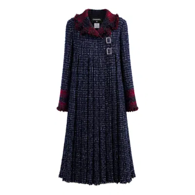 Pre-owned Chanel 14k$ Paris / Edinburgh Iconic Lesage Tweed Maxi Coat 38 Fr In Black