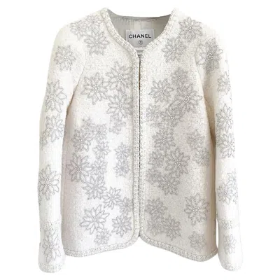 Pre-owned Chanel 14k$ Paris / Salzburg Rare Edelweiss Tweed Jacket 34 Fr In Gray