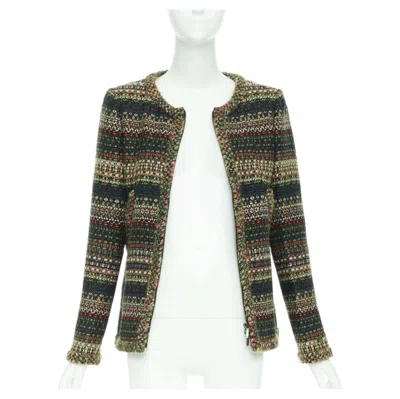 Pre-owned Chanel 15a Runway Paris-salzburg Lesage Tyrolean Tweed Button Jacket Fr42 Xl In Black