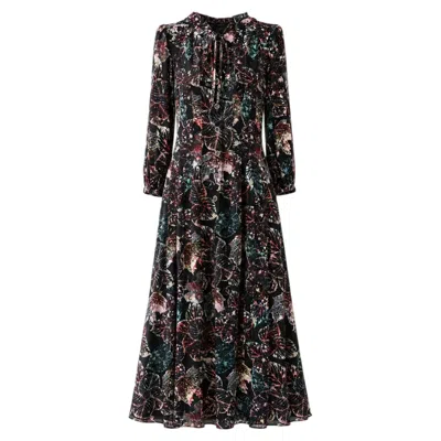 Pre-owned Chanel 15k$ New Cc Logo Black Silk Maxi Dress 34 Fr