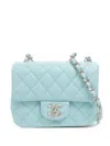 Chanel 17 Cc Turn-lock Classic Flap Leather Shoulder Bag In Blue