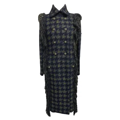 Pre-owned Chanel 17k$ Paris / Dallas Extremely Rare Runway Tweed Coat In Black
