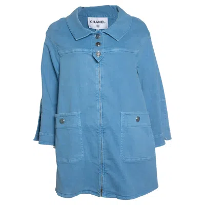 Pre-owned Chanel , 17s Denim Coat In Blue