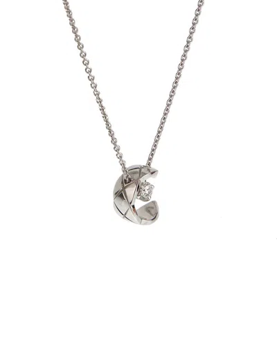 Chanel 18k 0.16 Ct. Tw. Diamond Necklace (authentic Pre-loved) In Metallic