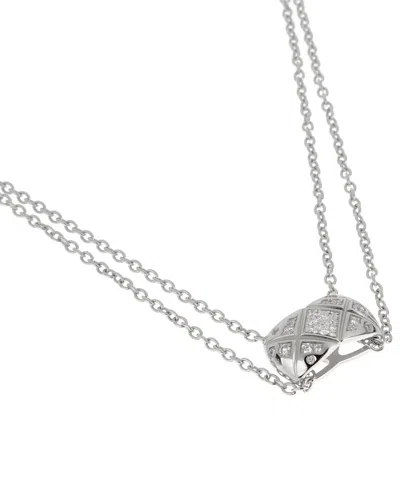 Chanel 18k 0.16 Ct. Tw. Diamond Necklace (authentic Pre-loved) In Metallic