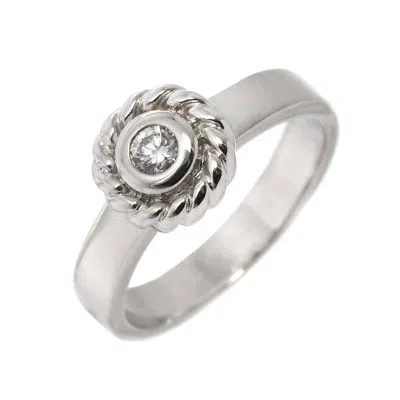 Pre-owned Chanel (18k) Band Ring () In White