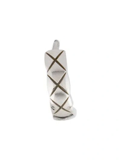 Pre-owned Chanel 18k Coco Crush Single Mini Hoop Earrings In Multi