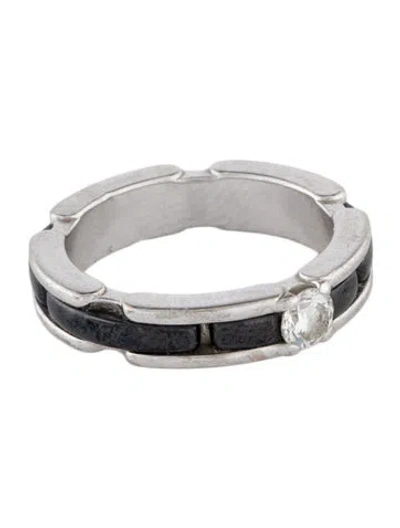 Pre-owned Chanel 18k Diamond & Ceramic Ultra Ring In Black
