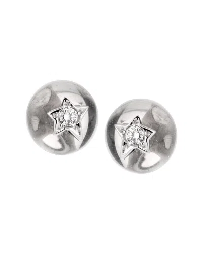 Chanel 18k Diamond & Rock Crystal Earrings (authentic Pre-loved) In Metallic