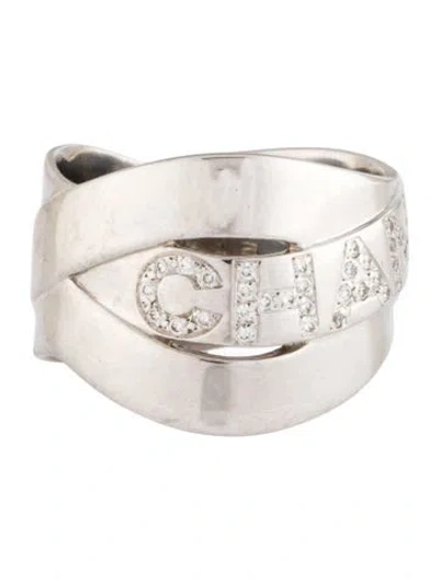 Pre-owned Chanel 18k Diamond Bolduc Ring In Multicolor