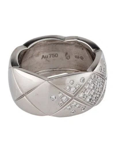 Pre-owned Chanel 18k Diamond Coco Crush Ring In Multi