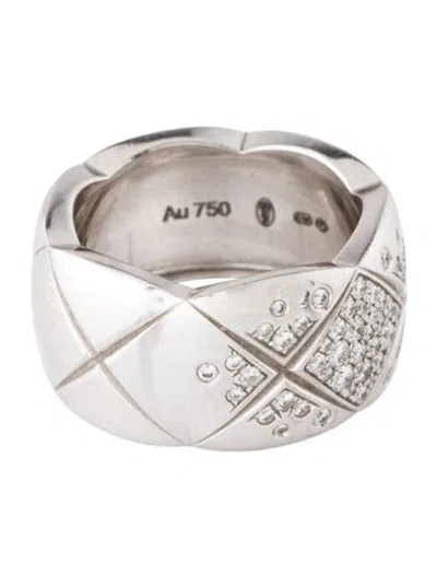 Pre-owned Chanel 18k Diamond Coco Crush Ring In Multi