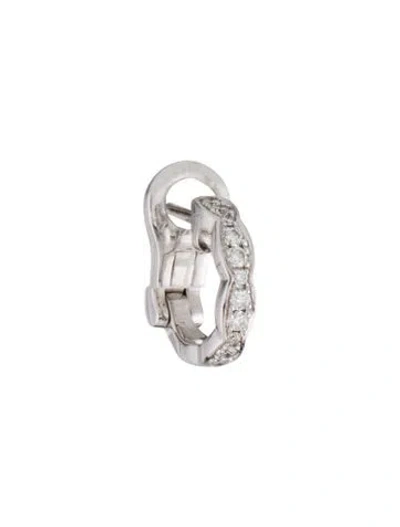 Pre-owned Chanel 18k Diamond Coco Crush Single Huggie Hoop Earring In Multi