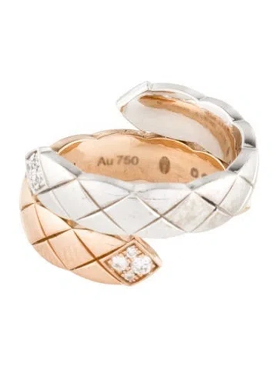 Pre-owned Chanel 18k Diamond Coco Crush Toi Et Moi Ring In Multi