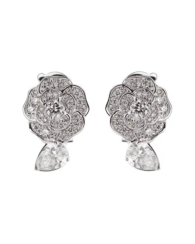 Pre-owned Chanel 18k Diamond Earrings (authentic )
