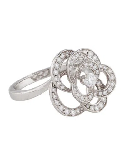 Pre-owned Chanel 18k Diamond Fil De Camélia Ring In Multicolor