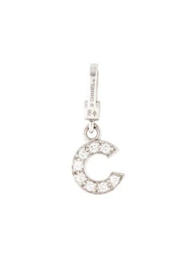 Pre-owned Chanel 18k Diamond Letter 'c' Charm In Multi