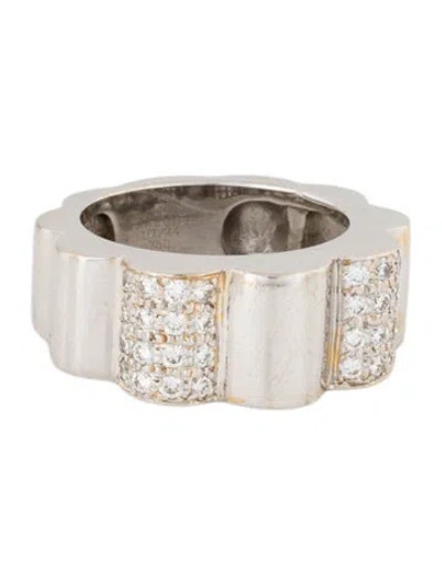 Pre-owned Chanel 18k Diamond Profil De Camélia Ring In Multi