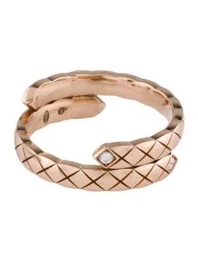 Pre-owned Chanel 18k Diamond Small Coco Crush Toi Et Moi Ring In Multi