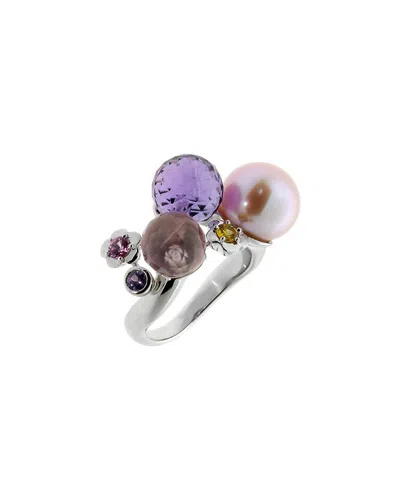 Chanel 18k Gemstone Camelia Ring (authentic Pre-loved) In Multi