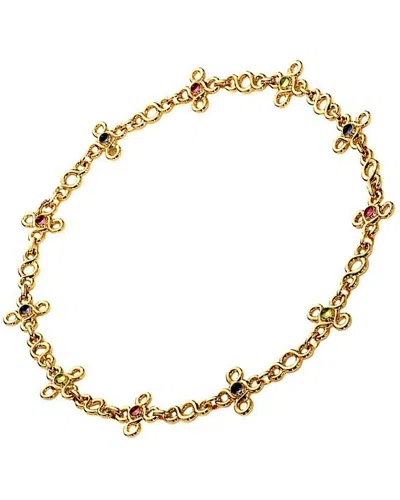 Chanel 18k Gemstone Choker Necklace (authentic Pre-loved) In Gold