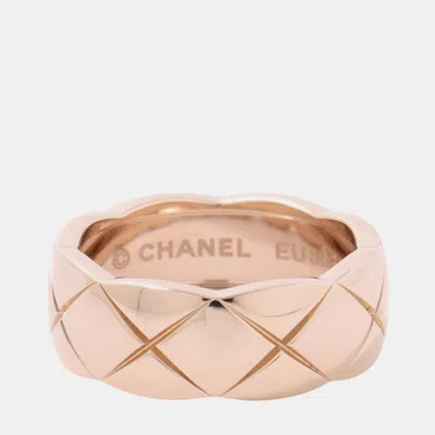 Pre-owned Chanel 18k Pink Gold Coco Crash Ring Size Medium