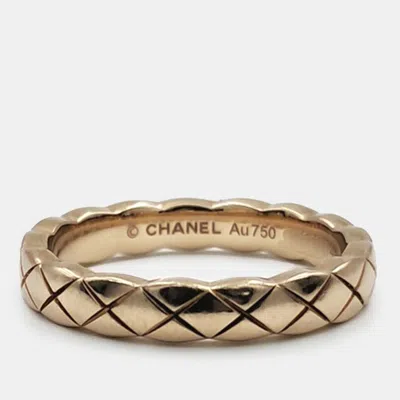 Pre-owned Chanel 18k Rose Gold Coco Crush Ring (mini) Eu 49 In Multi